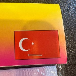 Turkish Outdoor Flag. 90x150cm (approx 35”x59”) with two metal grommets. NWT.